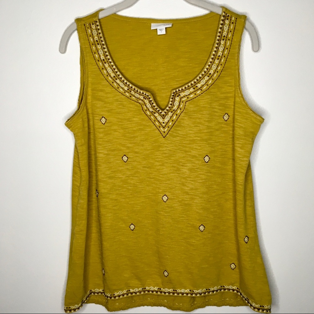 J. Jill Hi Lo Embroidered Tank